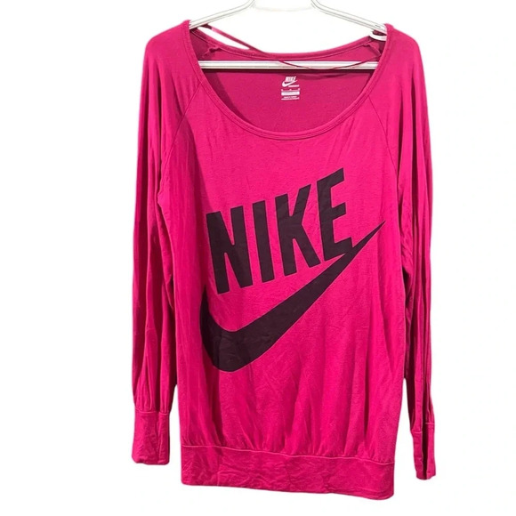 Hot pink NIKE size medium woman’s long sleeve top. GUC - Picture 1 of 5